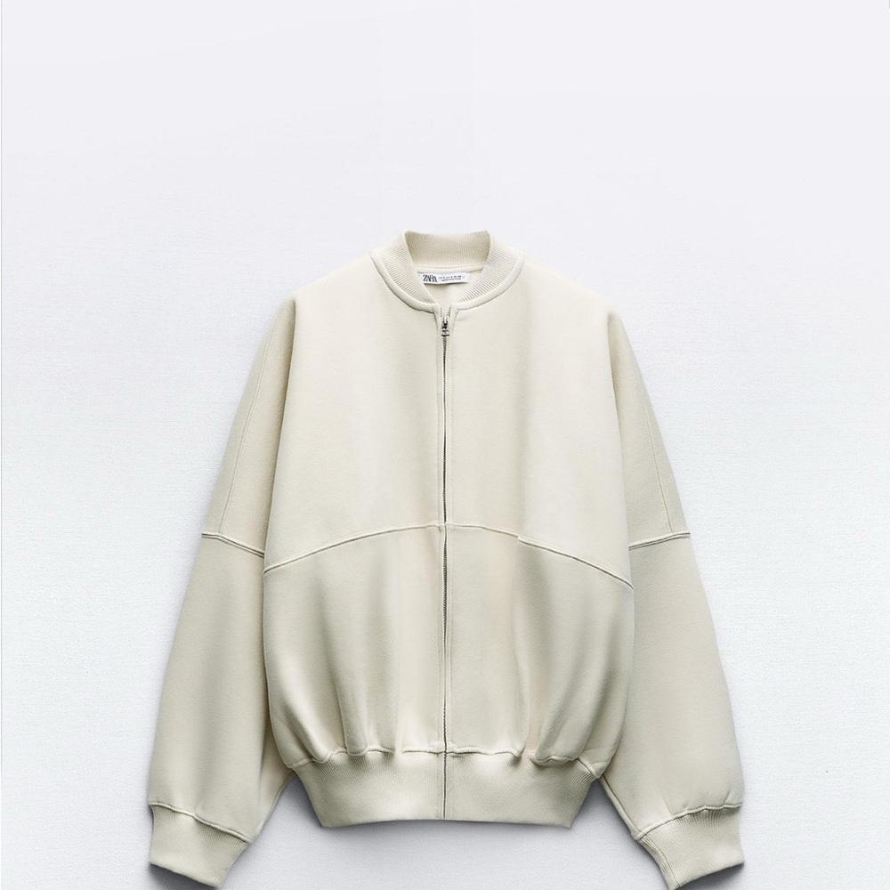 Zara Cream Bomber Jacket